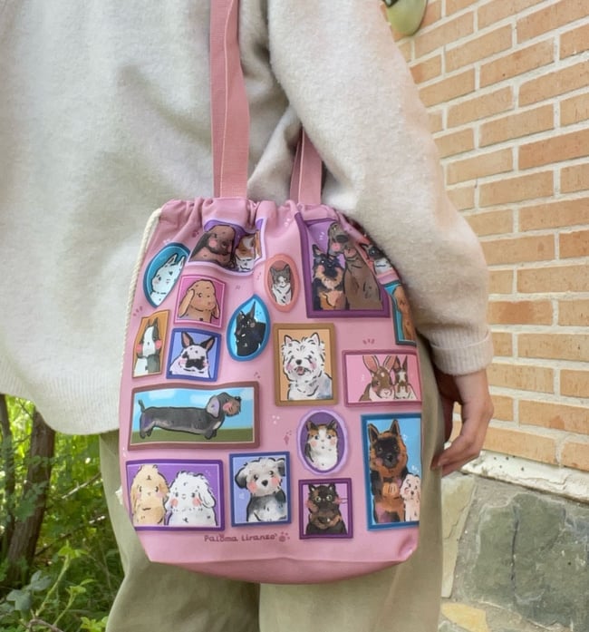 Bolso cierre cuerdas 