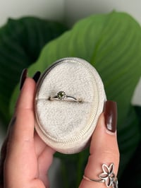 Image 2 of .925 SS DAINTY PERIDOT RING ADJUSTABLE SIZES 5-12