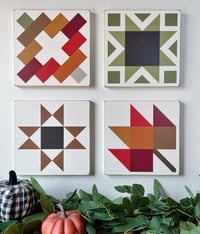 Image 1 of SET of 4 - Autumn Harvest Collection - 11" Barn Quilts