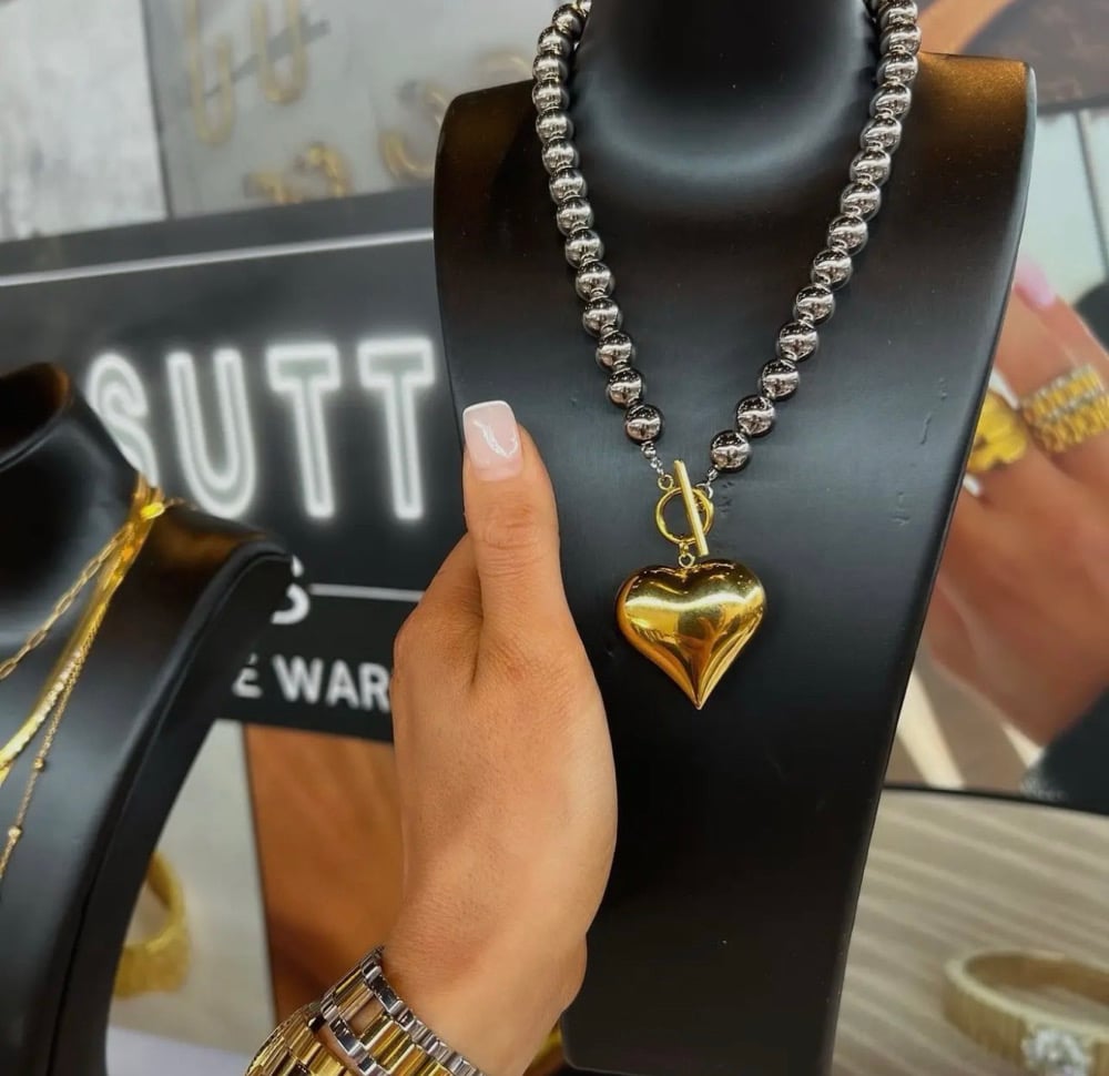 Image of CHANNSUTTPEARLS Glam Heart Necklace  