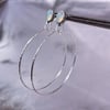 Handmade Sterling Silver Opal Hoop Earrings