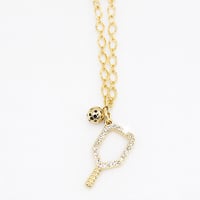 Image 2 of Rhinestone Pickleball  Necklace 