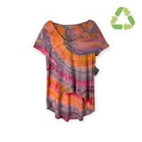 Image 1 of ♻️ UPCYCLED XS Express Ultra Soft Hi-Low Tee in Bright Agate Ice Dye