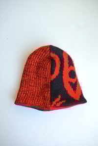 Image 2 of Upcycled Reversible Beanie Red Cashmere