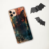 Image 3 of Dark Goth Themed Black Cat Aesthetic Clear Case for iPhone®