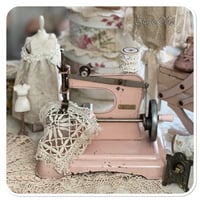 Image 1 of vintage french pink toy sewing machine
