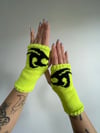 toxic green fingerless gloves
