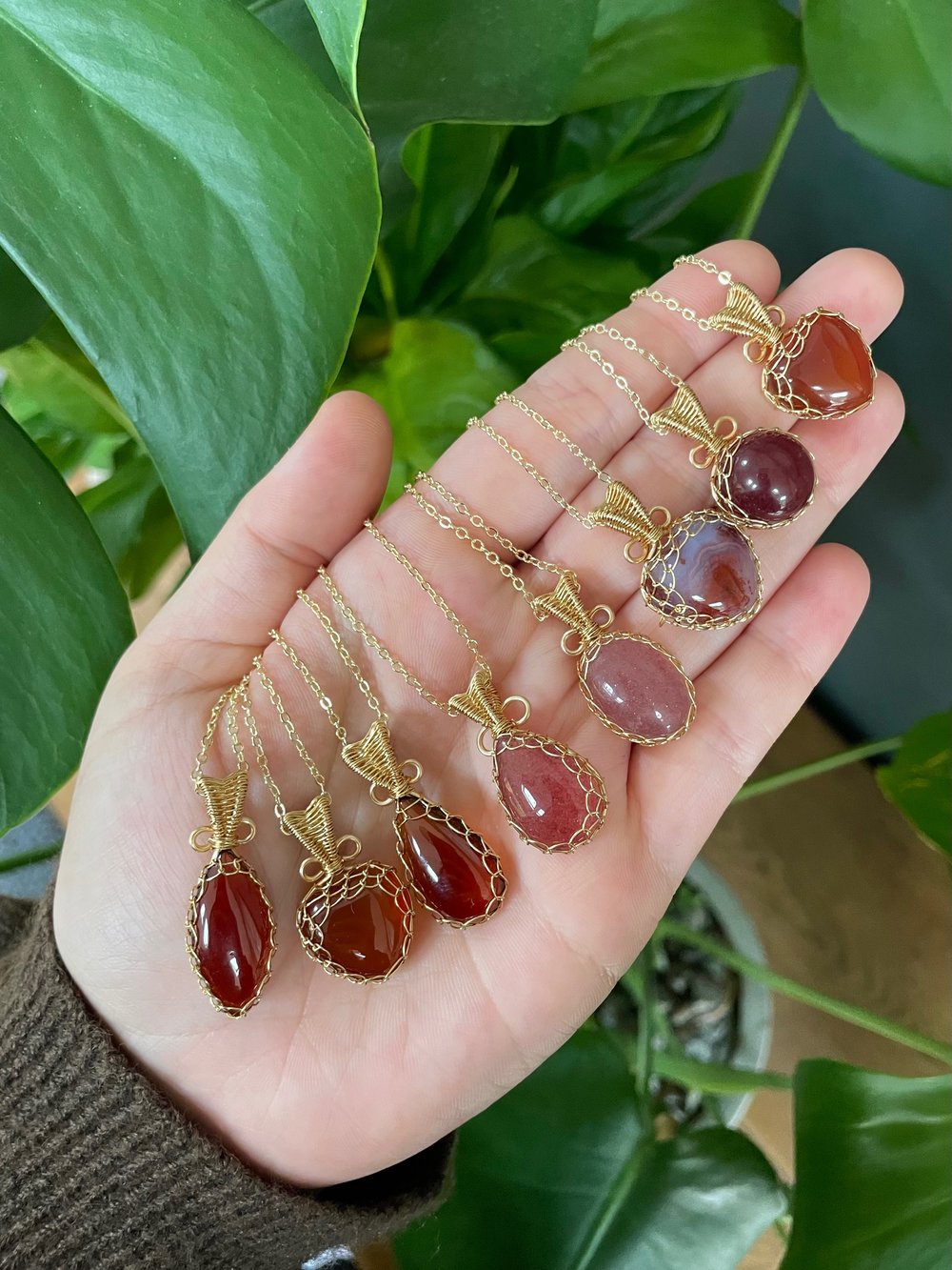 pumpkin spice crystal necklaces!