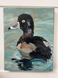 Image 3 of Ring-necked Duck Oil Painting 8x10in