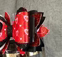 Image 2 of Heart Bow Tumbler Straw Topper – Valentine’s Cup Accessory