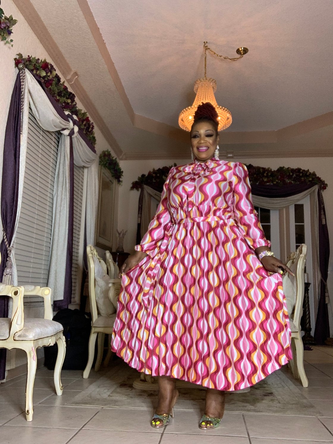 Image of Pleated and pink dress 