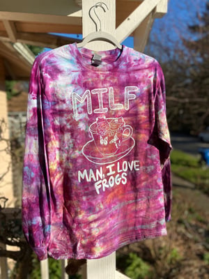 Image of MILF Man I Love Frogs Tie Dye Long Sleeve Shirt Size Medium 1