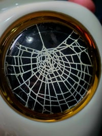 Image 5 of White And Gold URN with Real Preserved Web -  2