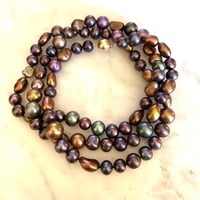 Image 1 of DARK BROWN/ AUBERGINE PEARLS