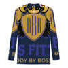 BOSSFITTED Navy and Gold AOP Men’s Compression Shirt