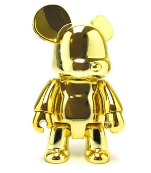 Image of Metallic Gold Qee Bear 7"