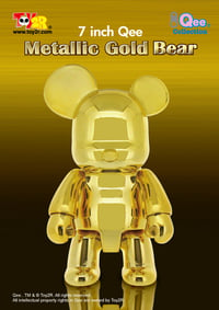Image 3 of Metallic Gold Qee Bear 7"
