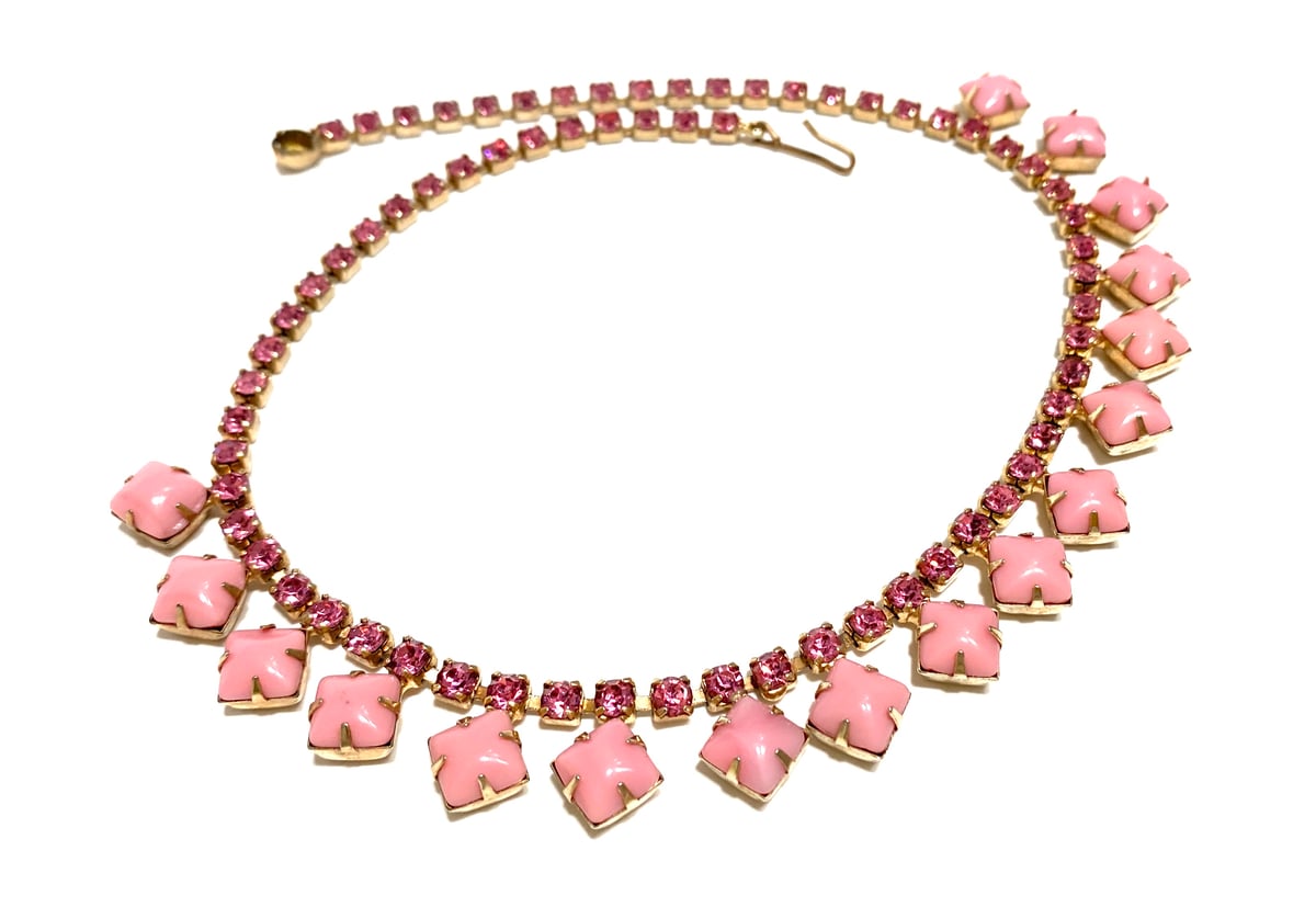 Image of Vintage Pink Rhinestone Necklace