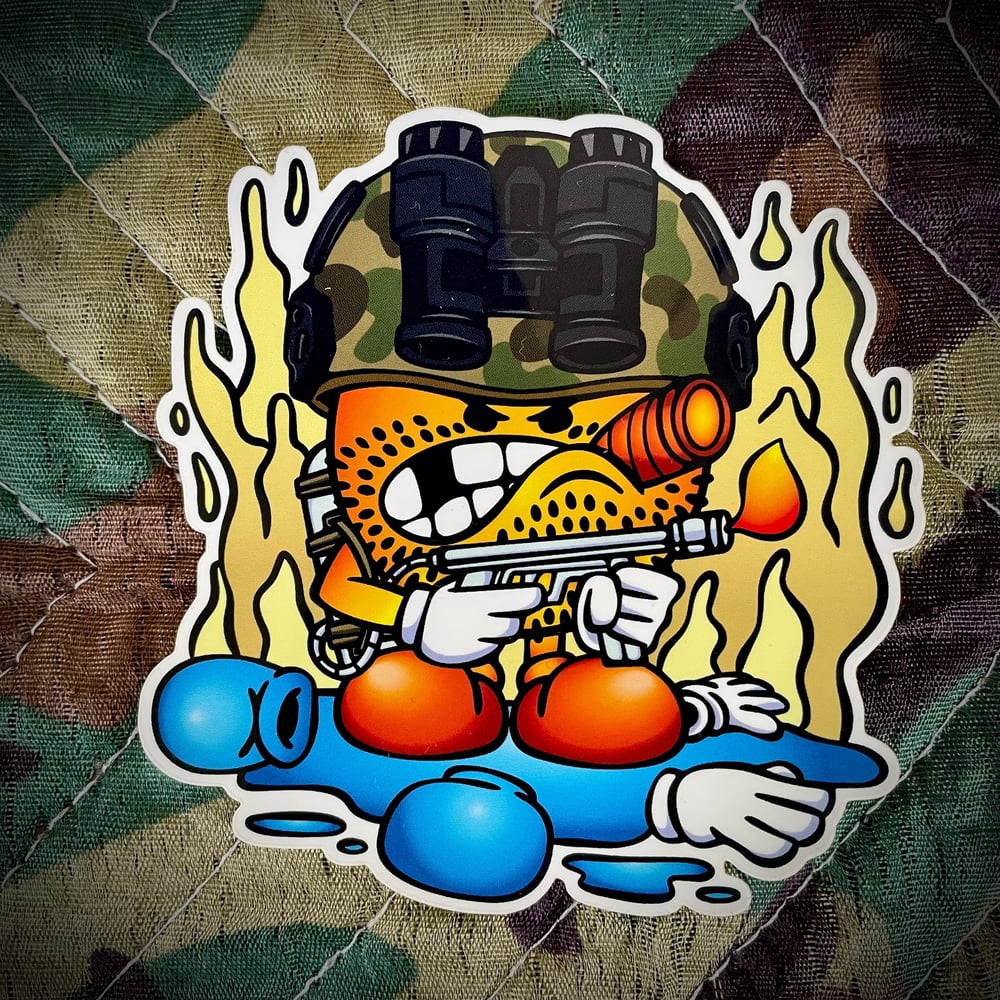 Pixel Ops Flamethrower Sticker
