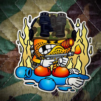 Image 1 of Pixel Ops Flamethrower Sticker
