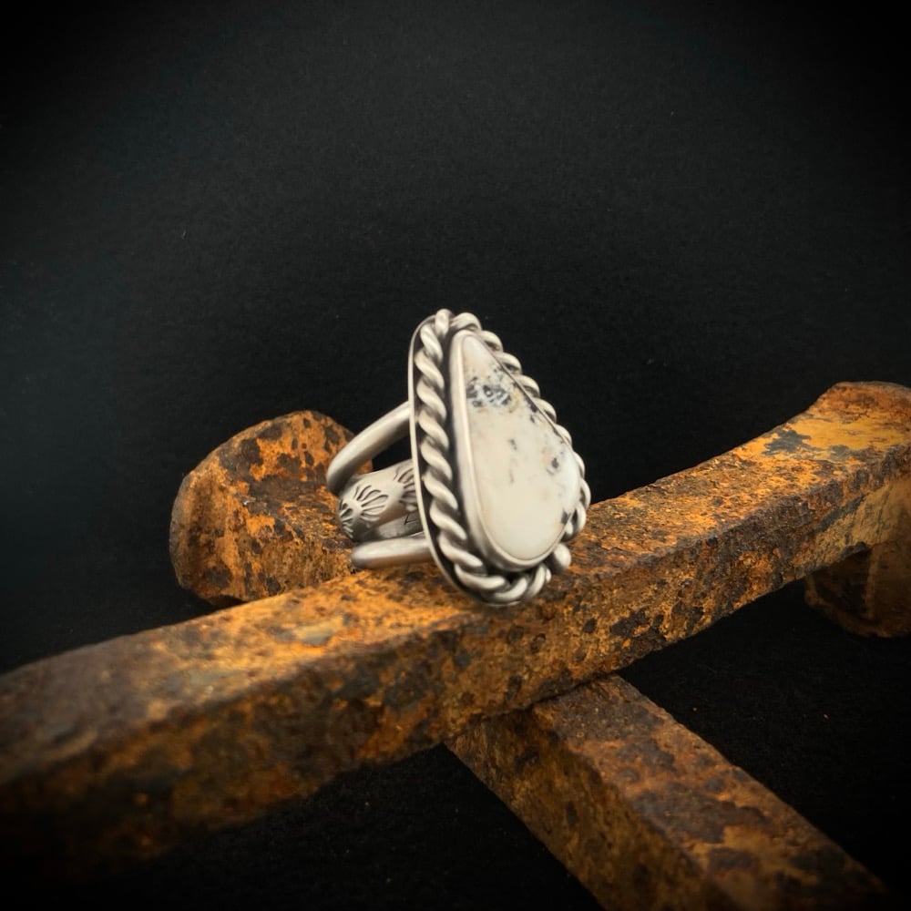 White Buffalo Turquoise Ring 4