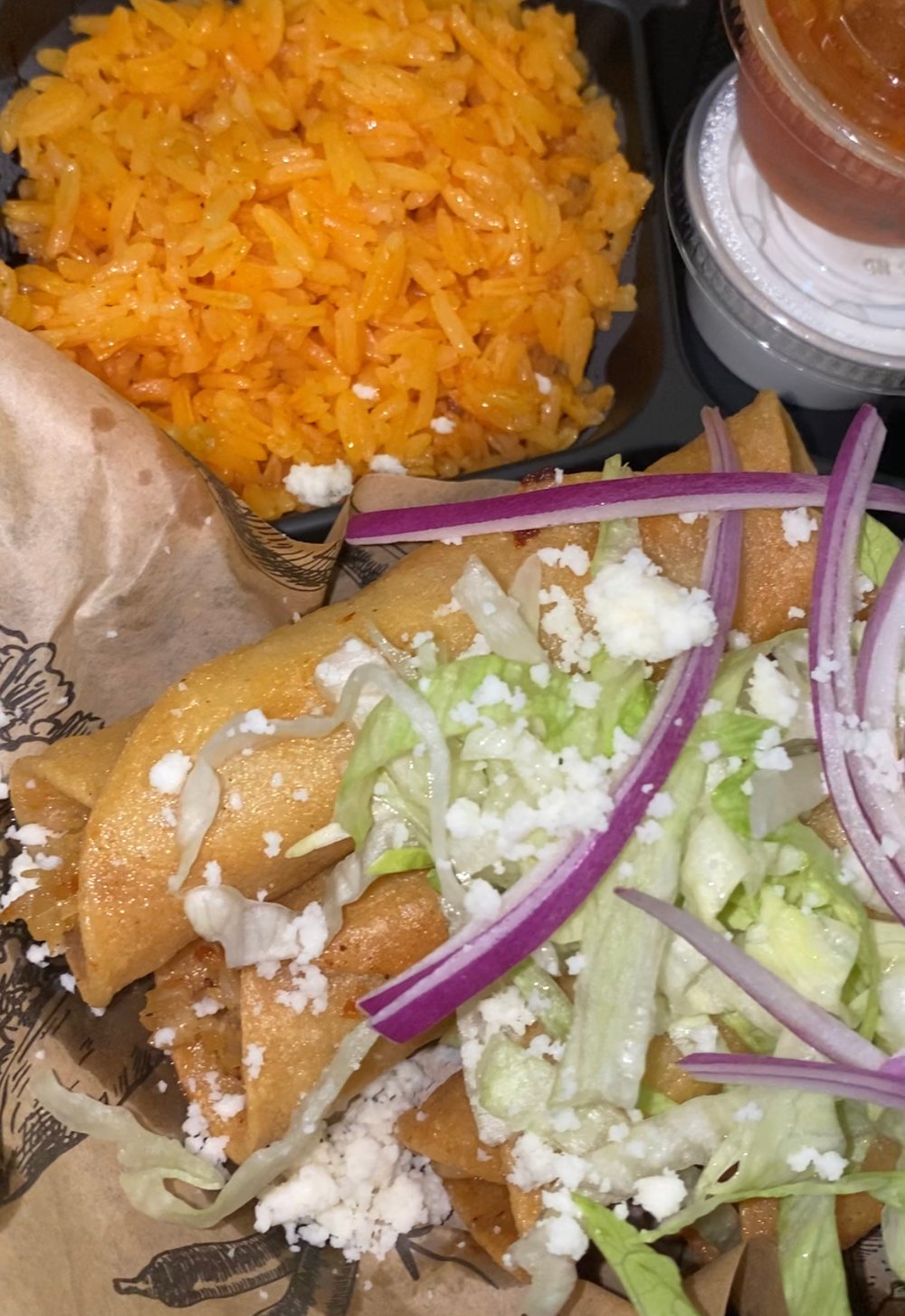 Image of Thursday (4/16) Flautas De Pollo, Mexican Rice, Refried Beans