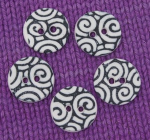 Image of Black Swirl Buttons