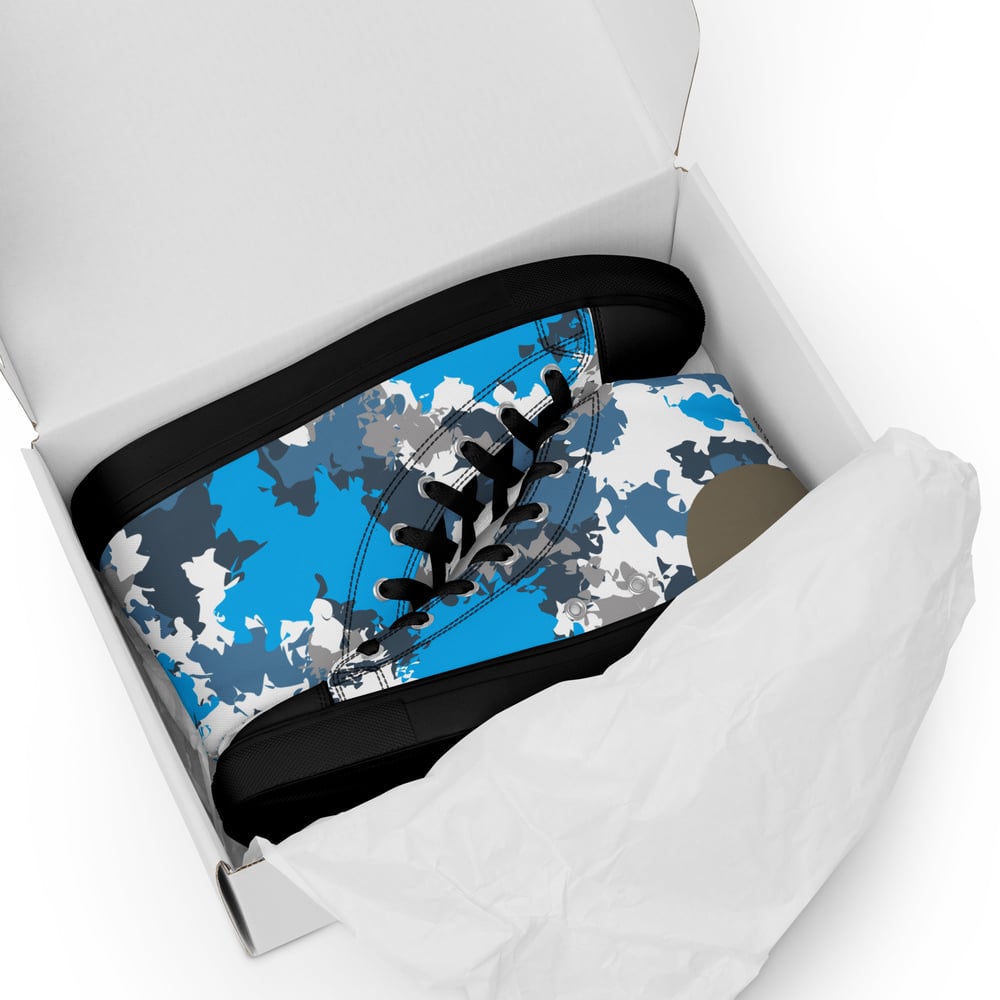 ZEN EXP - Blue Camo Men’s high top canvas shoes