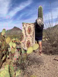 Image 13 of Virgin Leopard Fringe Cushion Cover with gold fringing