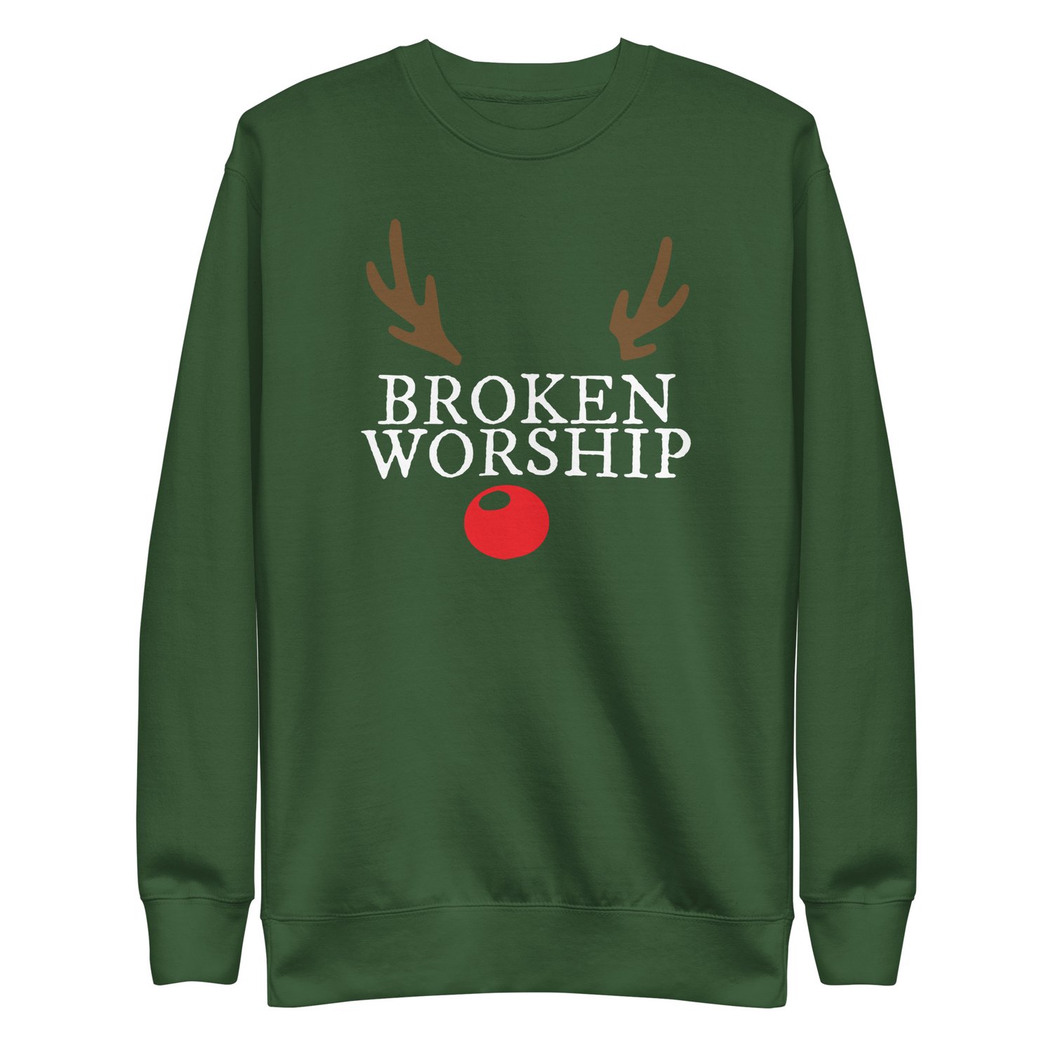 Image of Broken Worship Rudolph Sweater (Black & Green)