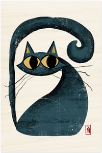 Image 2 of Cat - Wood print 20x30 cm / 8x12″ copy