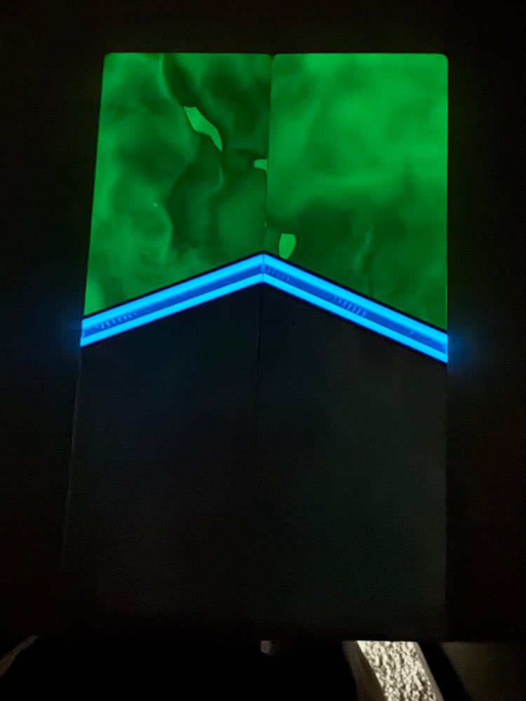 Image of Raffir Curly Uranium & Burl G10 GLOW Segmented Knife Scales