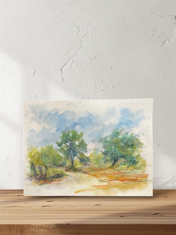Image of VINTAGE DUTCH WATERCOLOR: LANDSCAPE #3