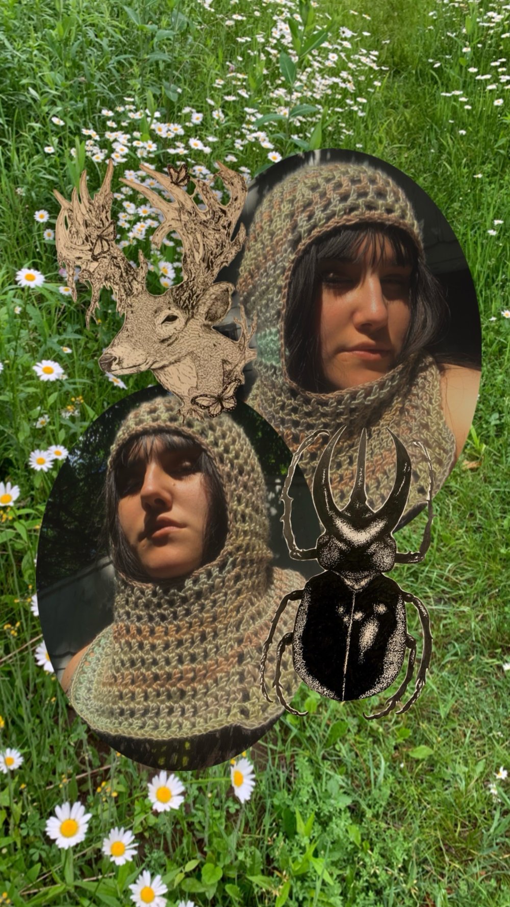 Image of Moss Chainmail Hood (long)