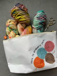 Image 3 of this is probably yarn // accessory pouch with t bottom