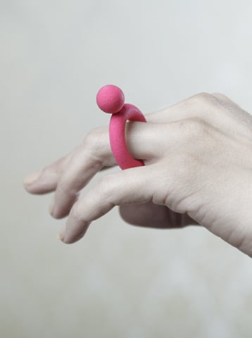 Image of Fat Pearl Jointed Ring - Pink