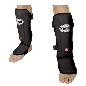 Image of WINDY PROFESSIONAL SHIN INSTEP GUARDS - in black/red