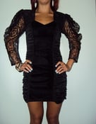 Image of Vintage 80s Black Party Mini Dress Goth XS/S