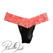 Image of Salmon/Black Bobette Thong