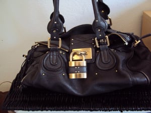 Image of Chloe Brown Bag with Gold Lock