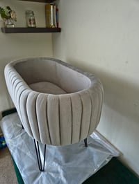 Image 3 of Baby Bassinet Crib Cot black hair pin legs 