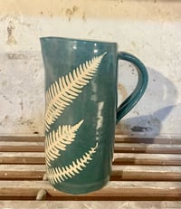 Image 1 of Large Fern Jug - Teal 