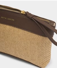 Image 3 of Katie Loxton Wristlet Raffia Clutch Bitter Chocolate