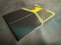 Image 3 of Layered Carbon Fiber & Black Glass Micarta GLOW Segmented Knife Scales