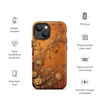 Image 17 of Baroque Goth Inspired Gold and Orange Textured Floral Look Tough Case for iPhone®