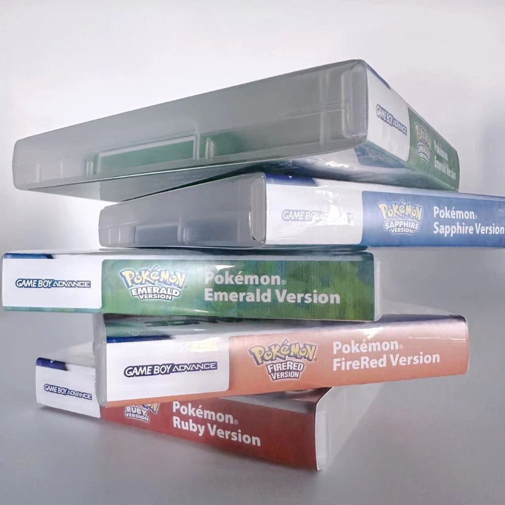 Image of 2024 Pokemon Series Emerald FireRed Leafgreen Ruby Sapphire 5 Versions GBA Game in Box for 32 Bit Vi