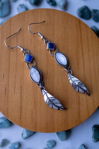 Image 3 of Moonstone & Lapis Lazuli Earrings