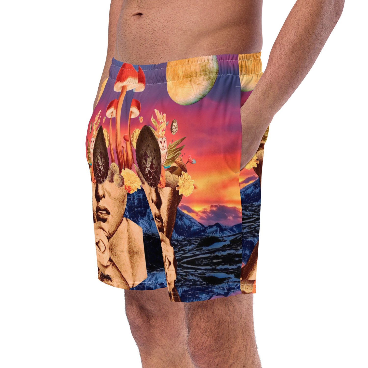Image of The Sun Sets Best in the West - All Over Print - Eco Friendly - Men's Swim Trunks