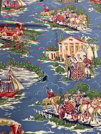 Image 1 of Feedsack Gone With The Wind Blue w/bagline