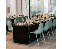 Image 3 of Velvet 90"x132" Rectangular Tablecloth - Black